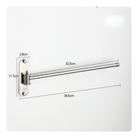 Polished Silver Towel Bar with Rotating Arm Rustproof Swing Arm Towel Bar Heavy Duty Hardware Smooth for Utility Room