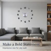 Large Acrylic DIY Wall Clock with 3D Numbers for Living Room Decor
