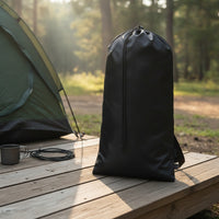 Drawstring Bag with Shoulder Strap Water-Repellent Cylindrical Storage Bag Foldable Stuff Sack for Campers, Anglers, Camping, Fishing