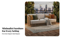 Thick paddings 4-Piece Woven Rope Lounge Group Weather-Resistant Outdoor Furniture Modern and design Patio Seating High Load-Bearing Frame for Hotel Managers, Guesthouse managers, Balcony, waterfront area, Villa Courtyard, rearyard