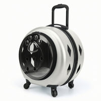 Transparent Wheeled Pet Carrier Ventilated Pet Carrier with Wheels Portable Long-Lasting for Cats, Veterinarian Visits