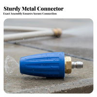 Heavy Duty 360 Degree Rotary Nozzle Rotating Turbo Nozzle Long-Lasting Ceramic Core for Professionals, Industrial Cleaning