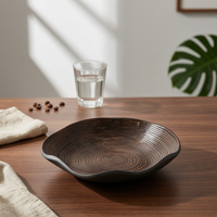 Decorative Tray Irregular Oval Serving Dish Shallow Fruit Bowl for Coffee Table, Entryway, Living Room