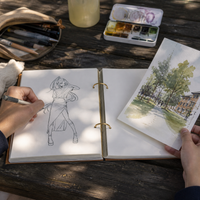 Thickened Sketchbook with Detachable Pages for Artists, A4/16K/32K Blank Drawing Paper