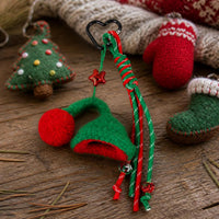 Christmas Knitted Mini Hat Heart Tree Bag Charm Keychain