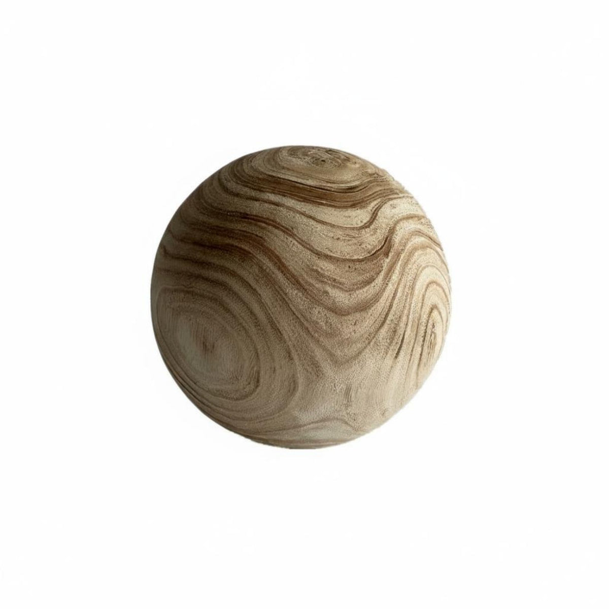 Japanese Aesthetic Wooden Sphere Handmade Solid Wooden Sphere Minimalist Design Tabletop Sculpture for Living Room, Office