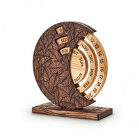Wooden Perpetual Calendar Decorative Perpetual Desk Calendar Rustic for Office
