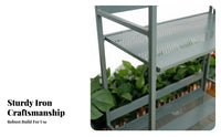 Foldable House-Shaped Etagere Multi-Tier Plant Stand Floor-Standing Display Shelf Easy Assembly for Gardeners, Home Decorators, Homeowners, Balcony, Indoor, Garden, Living Room