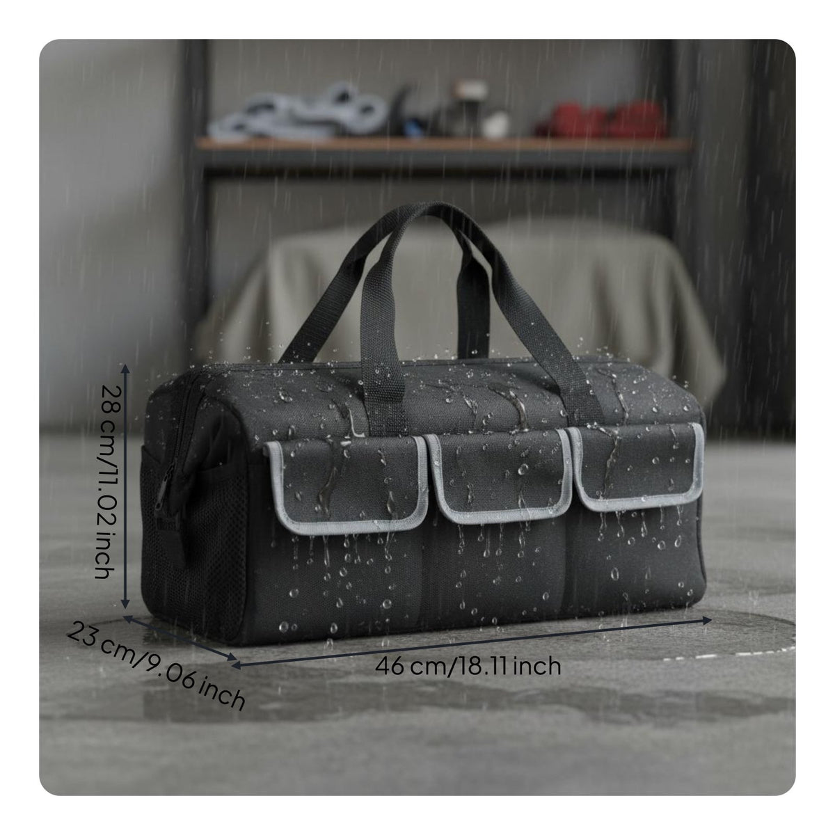 Wide Mouth Opening Zippered Oxford Cloth Tool Bag Comfort Grip Handle Oxford Cloth Tool Bag Reinforced Stitching