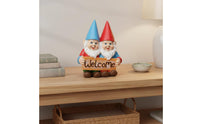Hand-Painted Welcome Sign Gnome Colorfast Resin Gnome Ornament for Patio, Front Porch