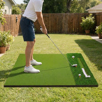 Golf Mat for Home Simulator, Indoor Outdoor Practice, 10mm EVA Artificial Turf Hitting Mat, Multi-color with Ball Holder