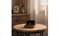 rings Box Wooden rings Box with Slots Hinged Display Case for Couples, Brides