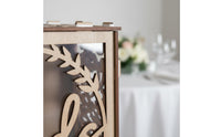 Party Decoration Wooden Wedding Card Box Romantic Design Hollow Wedding Card Holder Large Capacity Wooden Envelope Box for Couples, Brides, Grooms, Valentine