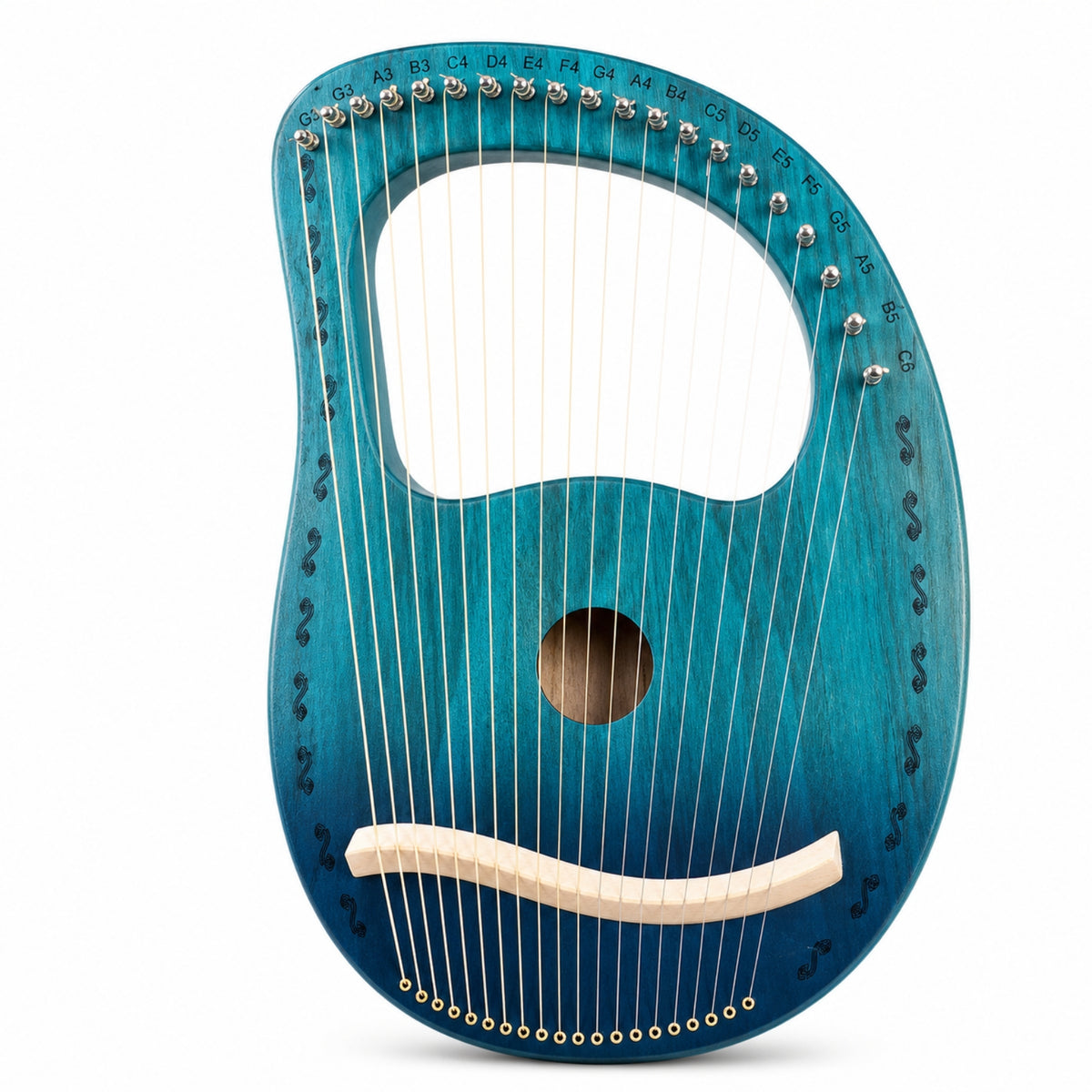 Box Harp with 19 Strings Compact Handheld Harp Easy to Play Instrument for Beginners, Adults, Music Practice