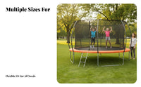 Outdoor Steel Frame Trampoline, Lantern Design Enclosure, Basketball Hoop, Commercial Fun, Kids & Adults