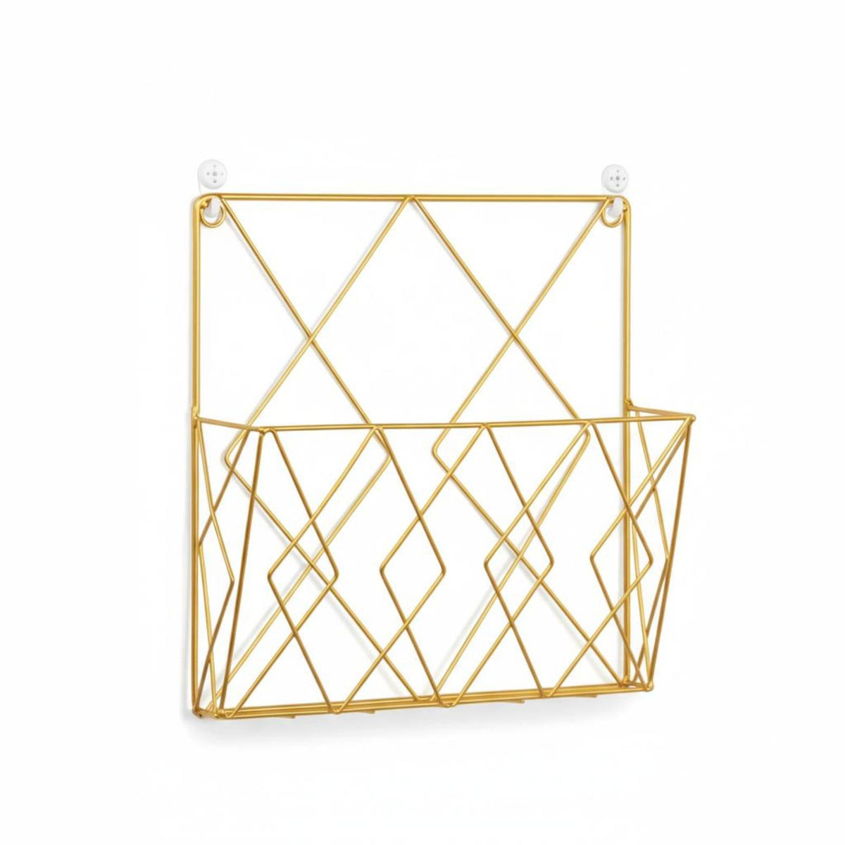 Minimalist Design Wall Mounted Magazine Rack Modern Design Iron Wall Storage Basket Space Saving for Office Workers, Adults, Study Room