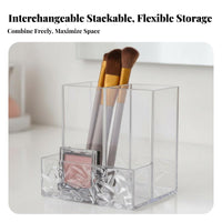 Clear Multi-Compartment Organizer Box Space-Saving Vanity Tray adaptable
