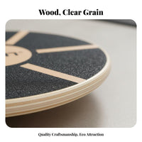 Sturdy Wood Construction Wooden Wobble Board 360° Rotation Exercise Balance Board 15 Degree Tilt Core Stability Instructor Versatile for Children, Athletes, Seniors, Home Gym, Office