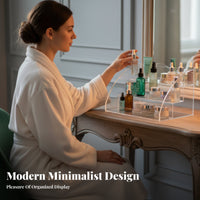 Transparent Tiered Perfume Stand Large Capacity Multi-Level Clear Stand Space-Saving Makeup Display Easy to Clean for cosmetic Lovers, Nail Technicians, Dressing Table, vanity, Vanity Top, Bathroom Counter