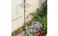 Telescopic Shepherd's Hook Stand Weighted Base Scrollwork Plant Stand Sturdy Floor Plant Hook Multi-Purpose for Courtyard