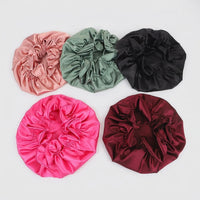 Satin Bonnet for Sleeping Double Layer, Adjustable Nightcap with Elastic Band, Soft Cap for Curly Protection Mixed Color