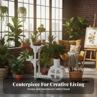 Space-Saving Multi-Level Planter Rack Creative Shape Multi-Level Pot Display Stable Floor-Standing Base Plant Stand Corrosion-withstandant for Apartment Dwellers, Gardeners, Living Room, Balcony, Office, Corner