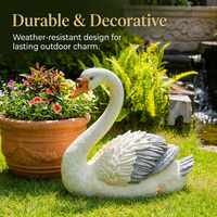 Lifelike Swan Garden Ornament Outdoor, Resin Swan Statue for Courtyard Decoration, Pastoral Art, Pure Handmade Floor Ornament, Wedding Gift
