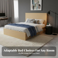 Modern Minimalist Bed Frame Easy Assembly Headboardless Bed Frame Space Saving for Hotel Owners, Homeowners, Rental Property, Guesthouse