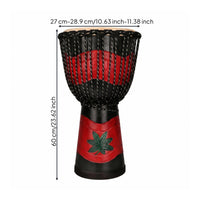 Natural Drumhead Djembe Drum Carved Wood Rope Tuned Goblet Drum Artisan-Made Percussion Instrument for Music Teachers