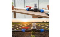 Inline Water Strainer Shutoff Easy-Maintenance Irrigation Strainer with Shutoff Clog-Resistant for Watering Systems, Greenhouse