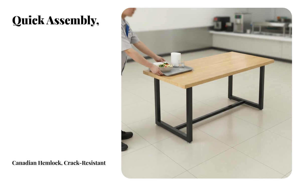 Sturdy Construction Industrial Aesthetic Dining Set Solid Structure Industrial Aesthetic Table and Seating Retro Design Commercial Furniture Natural Texture for Restaurant Owners, Homeowners, Quick-Service Shop, Cafeteria, Cafe, Eatery