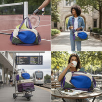 Multi-Pocket Racket Bag Roomy Duffel Bag with Shoulder Strap Adjustable Duffel with Shoulder Straps Structured for Athletes