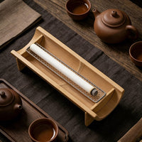 Bamboo Warming Roll Burner Smooth Polished Finish Warming Roll Igniting Stable Base to Clean Horizontal Traditional Heat Application Holder