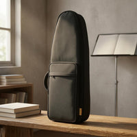 Water-Resistant Bamboo Flute Bag Curved Fit Triangular Flute Backpack Mesh Pocket Wind Instrument Bag Carry Handle
