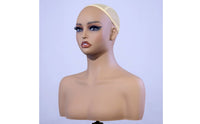 Female Mannequin Head with Shoulders Realistic Wig Display Stand Authentic for Cosmetologists, Retail Stores