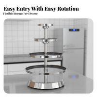 Rotating Medicine Rack Large Capacity Round Medicine Display Stand Sturdy Tiered Pharmacy Shelf for Medical Professionals, Hospital
