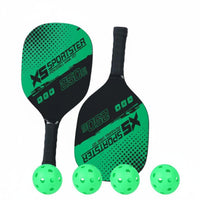 Indoor Outdoor Use Pickleball Set 2 Paddles 4 Balls Long-Lasting Wooden Pickleball Paddle Set Lightweight for Families, Beginners, Park