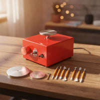 Compact Mini Pottery Wheel Portable Tabletop Pottery Wheel Stable Machinery Complete for Children
