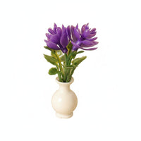 Realistic Appearance Dollhouse Potted Flower Vivid Colors Miniature Flower Vase Multiple Styles Miniature Potted Plant Set Handmade for Hobbyists, Collectors, Fairy Gardens, Miniature Scene Building, Desktop Decoration