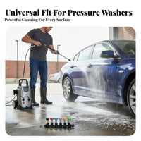 4000 PSI Rated Pressure Washer Nozzle Set Heavy Duty for Car Washing, Driveway Cleaning