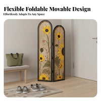 Movable Fluted Panel Folding Screen Foldable Design Room Divider Vintage design area Separator Portable for property owners, Apartment Dwellers, Interior Decorators, Entryway, Bedroom