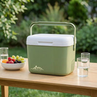 Portable Cooler with Temperature Display Insulated Cooler Box with Ice Bags Hard-Sided Bag Compact for Campers, Picnickers, Camping, Picnics, Car Travel