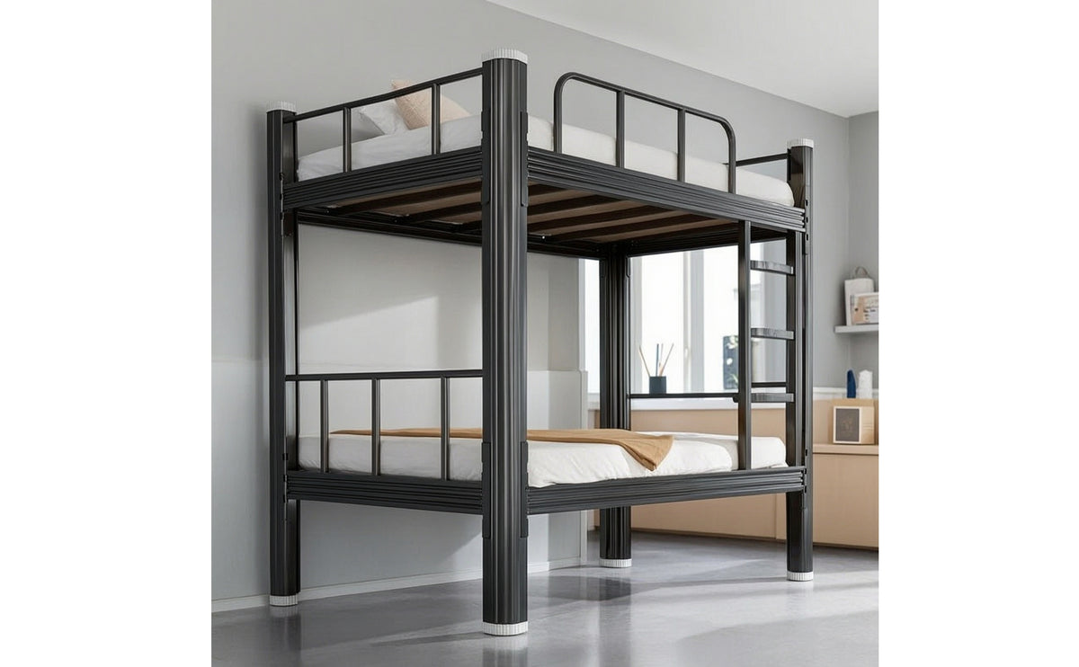 Steel Bunk Bed with Guardrails Space-Saving Metal Bunk Bed with Ladder Reinforced for Students, Workers, Dorm Rooms, Shared Bedrooms, Hostels