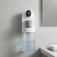 Suction Smart Mouthwash Machine Transparent Reservoir Wall-Mounted Mouthwash Machine LED Display Dispensing Device Built-in Cup Recess