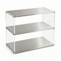 Countertop Storage Rack Three-Tier Rack with Acrylic Panels Minimalist Acrylic Riser for Dresser