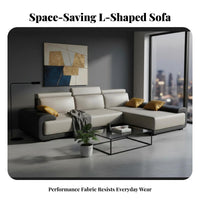 L-Shaped Chaise Couch damage-resistant Resistant Living Room Furniture Removable and machine-cleanable Cover Sectional Sofa for Families, Guests, Lounge Area, open-plan living