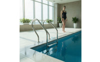 2-Step Pool Ladder Stainless Steel Pool Ladder with Handrails Anti-Slip