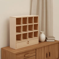 1/12 Scale Dollhouse Cabinet Unfinished 12 Compartment Cabinet Beech Wood