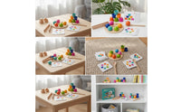 Educational Wooden Sorting Toy with Cups Rainbow Color Sorting Toy Toddler Wooden Matching Game for Homeschool