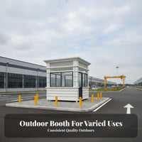 Portable Guard Booth Box Weather Resistant Prefabricated Security Booth Reinforced Glass Panes Stone Finish Gatehouse for Building Entrances